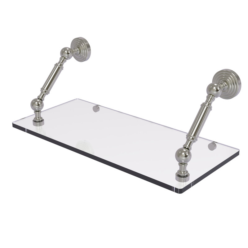 Tablette flottante Beresford, Nickel satiné, H 7,3 po x l 18 po x P 8 po