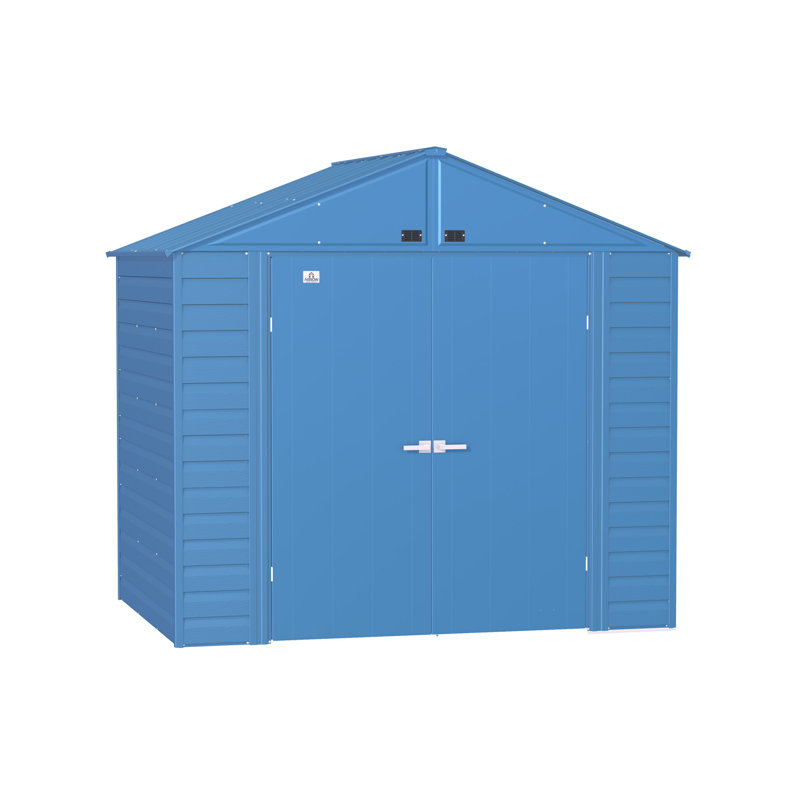 8 ft. x 6 ft. Blue Grey Galvanized Steel Storage Shed