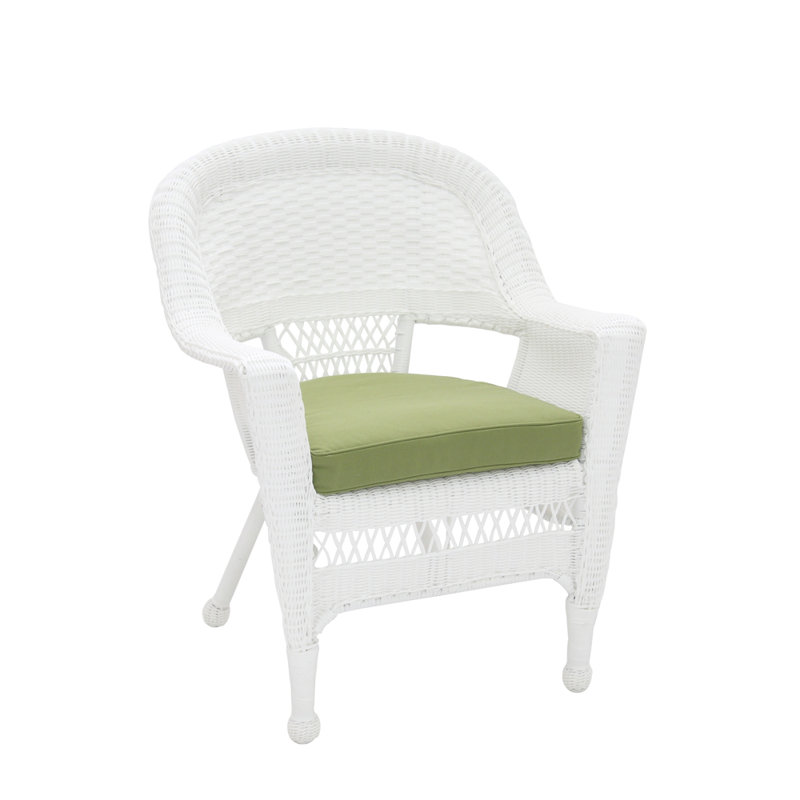 Chaise de patio avec coussins, Vert sauge, Blanc