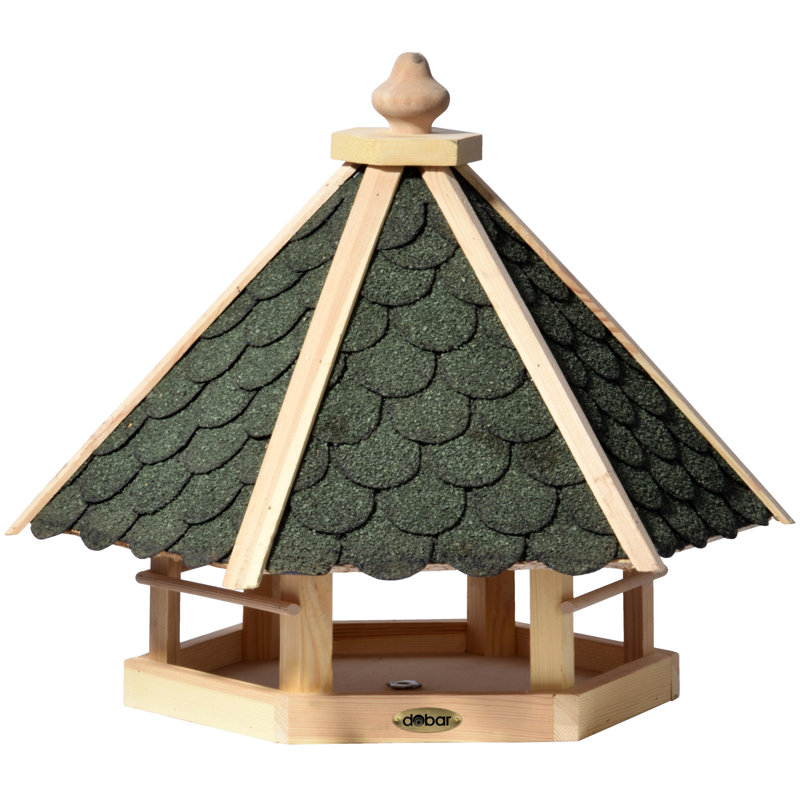 Wood Pole Decorative Bird Feeder