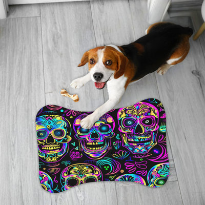 Radiant Skulls - 1 Piece Bone Shape Feeding Mat