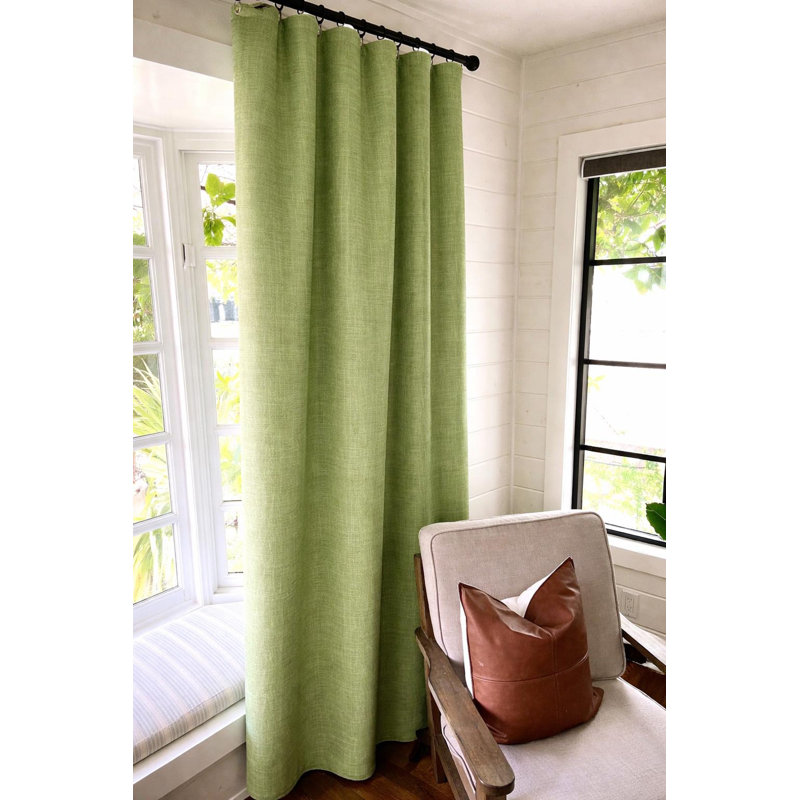 Paire de rideaux en coton vert sauge, L 50 po x L 84 po, Vert sauge