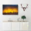 King Penguins And Orange Sunset In Abstract - Wrapped Canvas-55310707