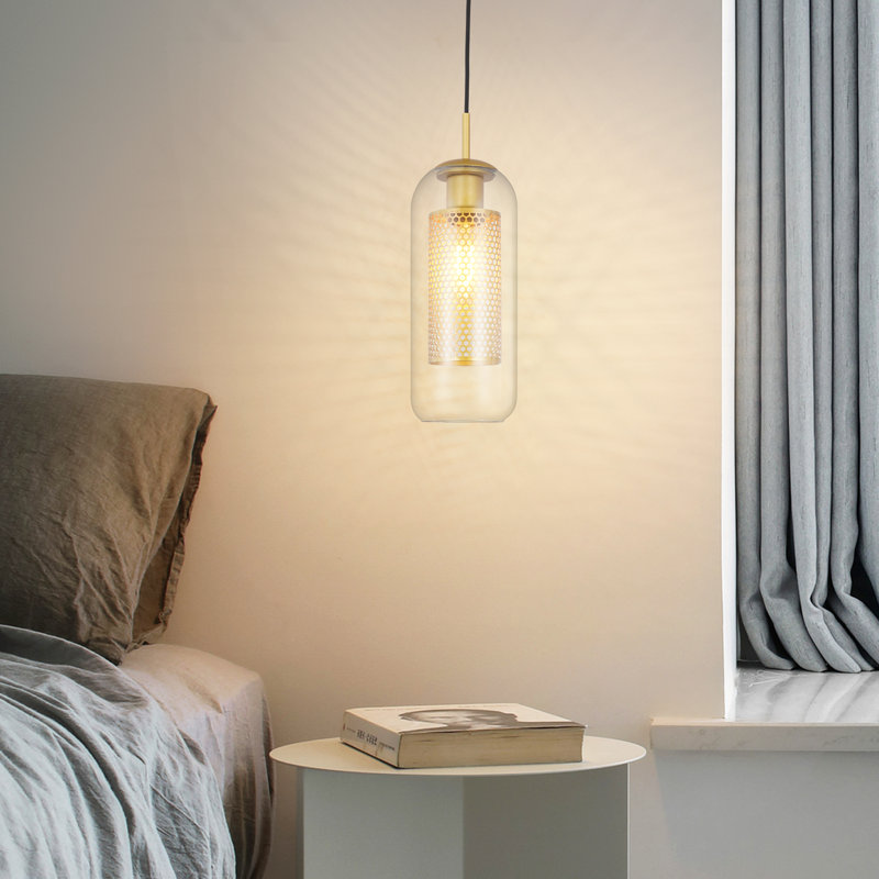 Dayquon 1 - Light Gold Cylinder Pendant