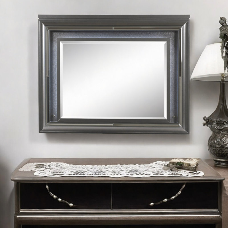 Gray Finish Mirror W/Led