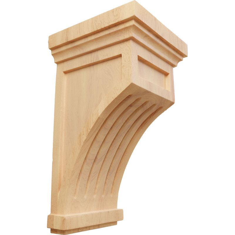 Corbeau de mission cannelé, Chêne rouge, H 10 po x l 5,5 po x P 5,5 po