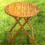 Table d'appoint d'extérieur pliante ronde en bois d'acacia 27,6 po - Résistant aux intempéries