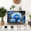 Buffet Buffet avec rangement Fleurs de lotus bleues aux accents dorés scintillants abstraits tourbillonnant avec 2 portes pour le salon et la cuisine