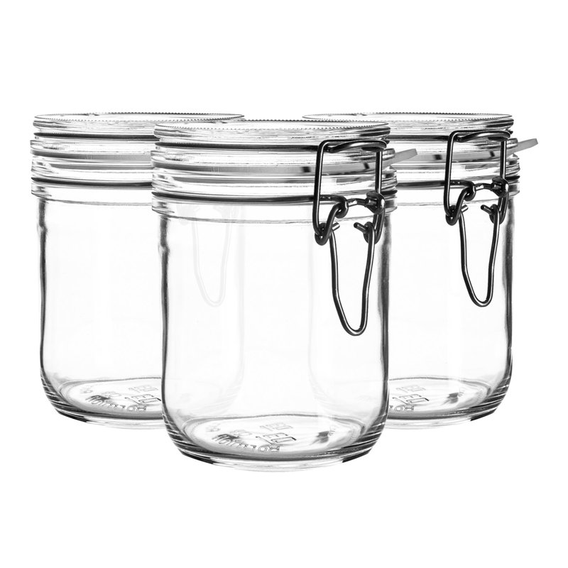 Fido Glass Storage Jars, 10cm H x 10.5cm W x 10.5cm D
