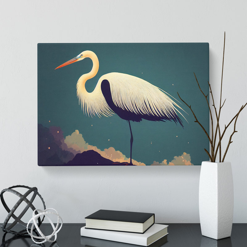 Unusual Heron Bird - Wrapped Canvas, 50cm H x 76cm W x 3cm D