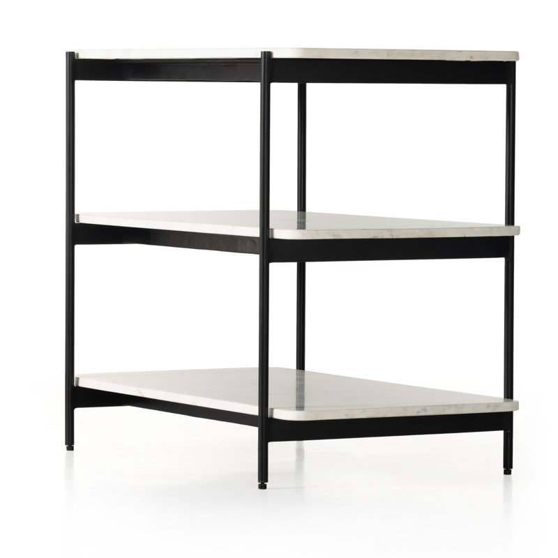 Benesh Jasper Nightstand, White/Black