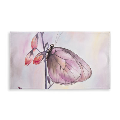 Delicate Butterfly Tablecloth | Purple Flowers | Home Decor