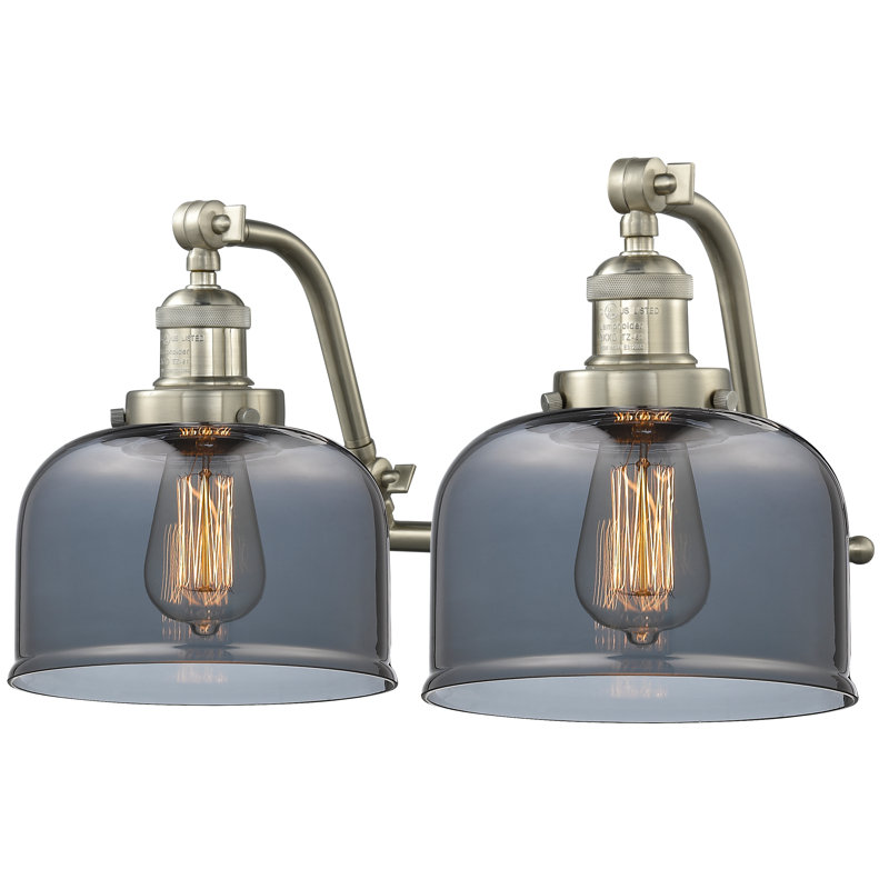Bonomo 2 - Light Dimmable Vanity Light, Brushed Satin Nickel, Plated Smoked, No Bulb Included