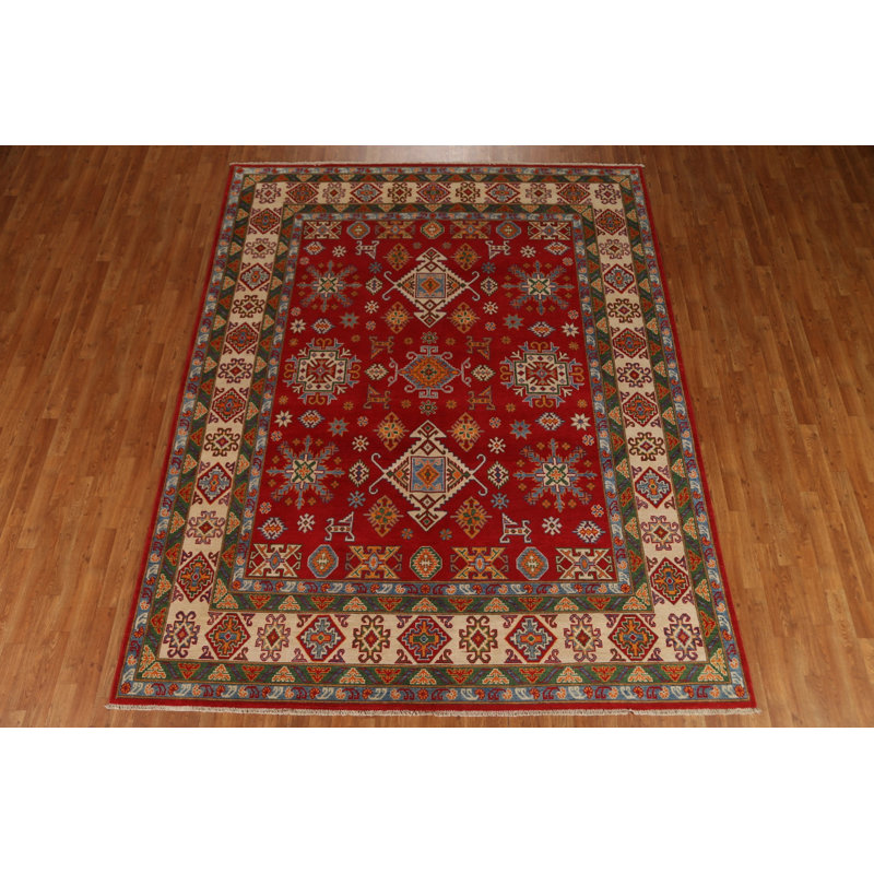 Tapis unique en laine noué à la main 8 pi 1 po x 10 pi 1 po nouvel âge en rouge / brun / gris