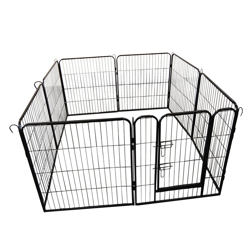 Clôture d'exercice pour chien robuste en métal pliable 8 panneaux
