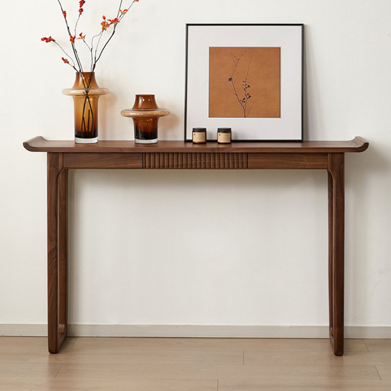 Nouvelle table de véranda entièrement en bois massif de style chinois., H 33,4 po x l 47,2 po x P 12,6 po