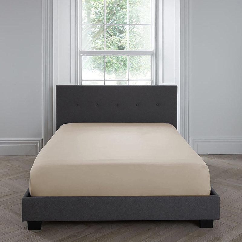 200TC Plain Dye 100% Cotton Fitted Sheet, Super King (6')