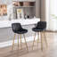 Tabouret de bar en velours avec repose-pieds chromé, ensemble de 2-654881963-654881962