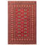 Tapis unique en laine noué à la main style Bokhara des années 2010 de 4 pi x 6 pi 3 po rouge / brun / brun clair Gunnulf