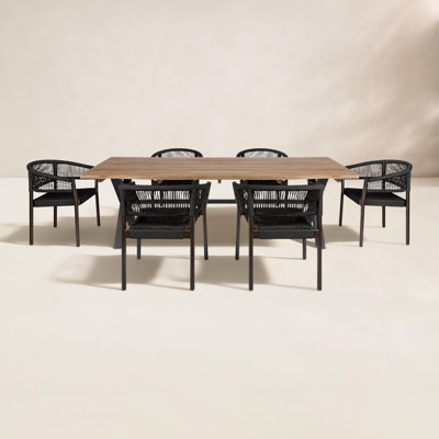 Eloisa 95" Eucalyptus Patio Dining Set