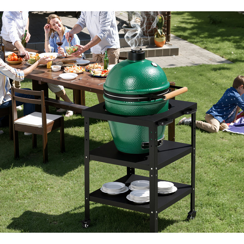 Table de gril pour grand gros œuf vert, structure de nid modulaire avec roue et crochet, support de cuisson extérieur pour barbecue familial, compatible avec les gros œufs verts de modèle M / L