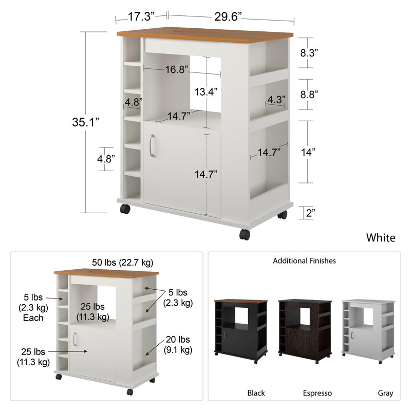 Worcester Wood Kitchen Cart - Extra Storage Solution