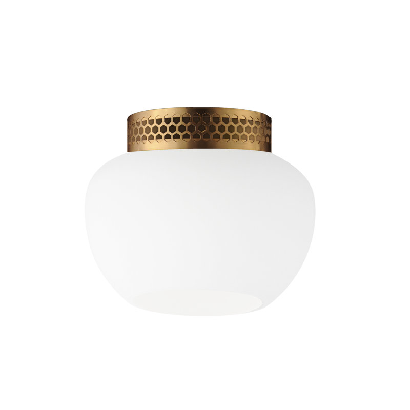 Incognito 1 - Light Flush Mount, Heritage Brass, Frost