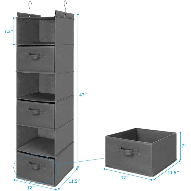 Rayonnage 11,5 po Skyelyn,  Gris