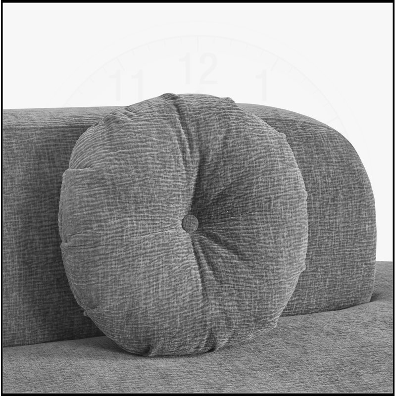 Canapé modulaire extra large Mirod de 122 po avec tissu doux, design incurvé élégant et mousse haute résilience pour le confort