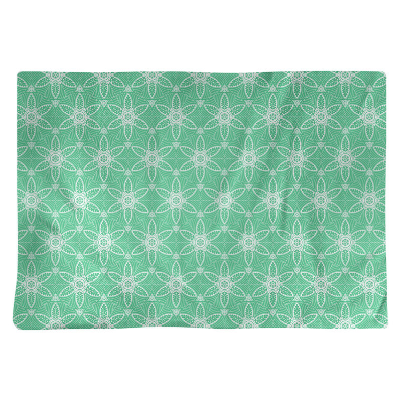 Napperon en coton 18 po classique Circles, Vert / blanc