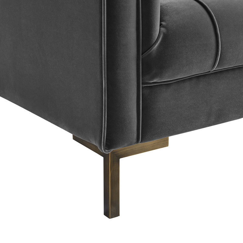 Rorik 59.75'' Velvet Loveseat, Gray Velvet