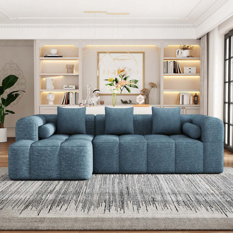 101.2" Sectional Sofa, Blue