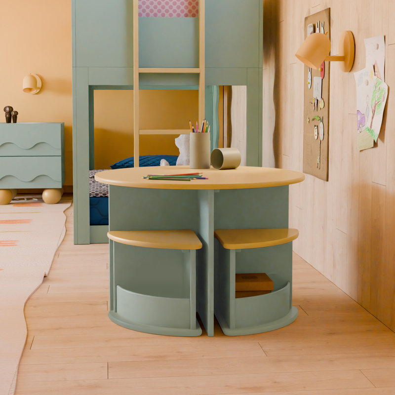 Nessa Nesting Play Table, Light Sage and Honey