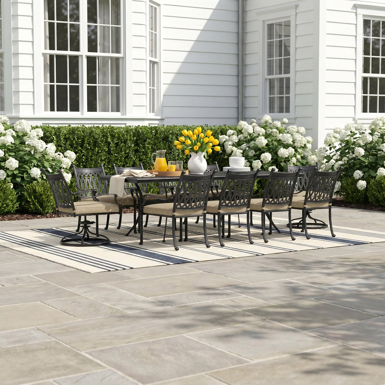 Brockport 132" Sunbrella® Patio Dining Set