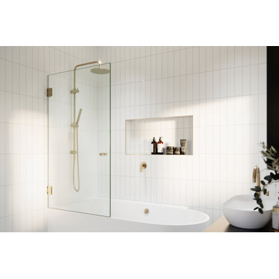 Albedo 34 in. x 58 in. Fully Frameless Glass Bathtub Shower Door