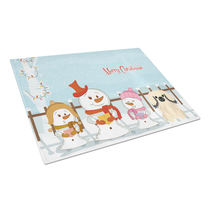 Planche à découper en verre Pékinois Carollynn, Crème
