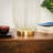 Ribbed Glass Lamp Base Bedside Table Lamp and Shade