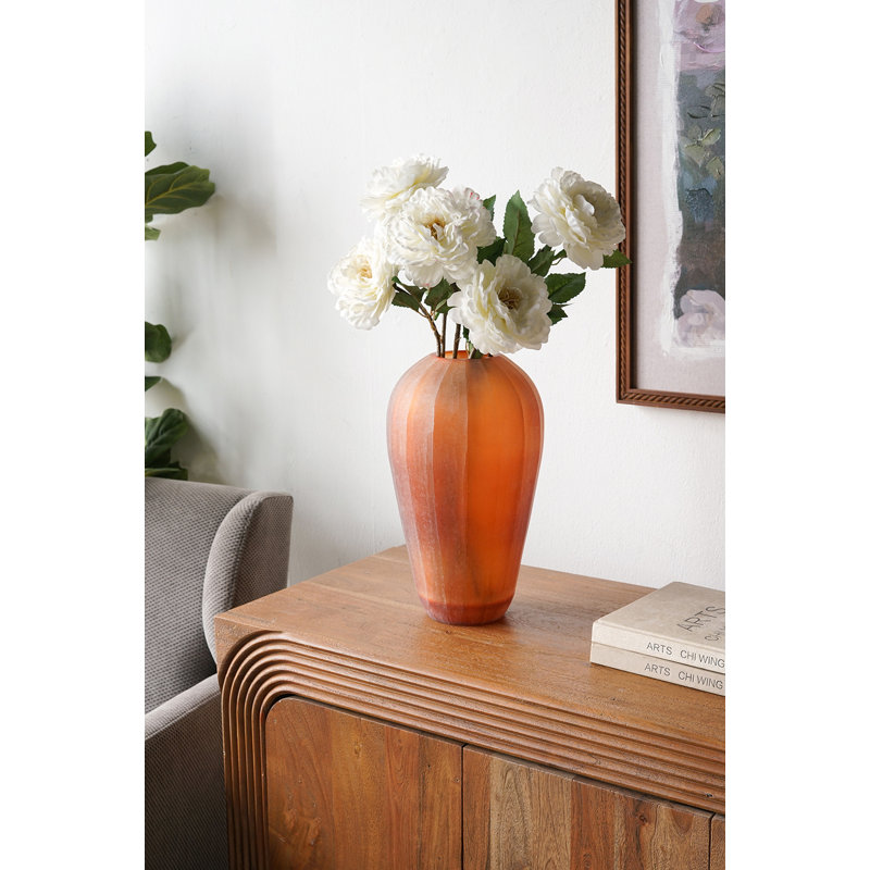 Vase en verre D6.5X10.5 ", H 13,3 po x l 8 po x P 8 po
