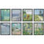 Affiches rétro, paysage de lac, arbres naturels, vache campagne, décor de cadre rustique, 8 pièces-92574091-92574094