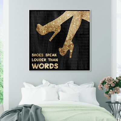 Oliver Gal " Gold Shoes Speak, Sparkly Shoe's Words "