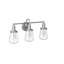 Éclairage pour salle de bain 3 lumières en acier et en verre de forme ovale 22,63 po Claremore-88626343