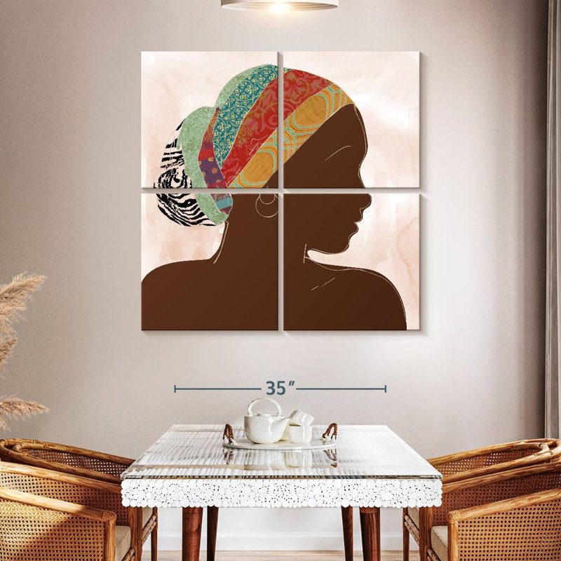 Portrait africain Leisha I, H 45 po x l 45 po