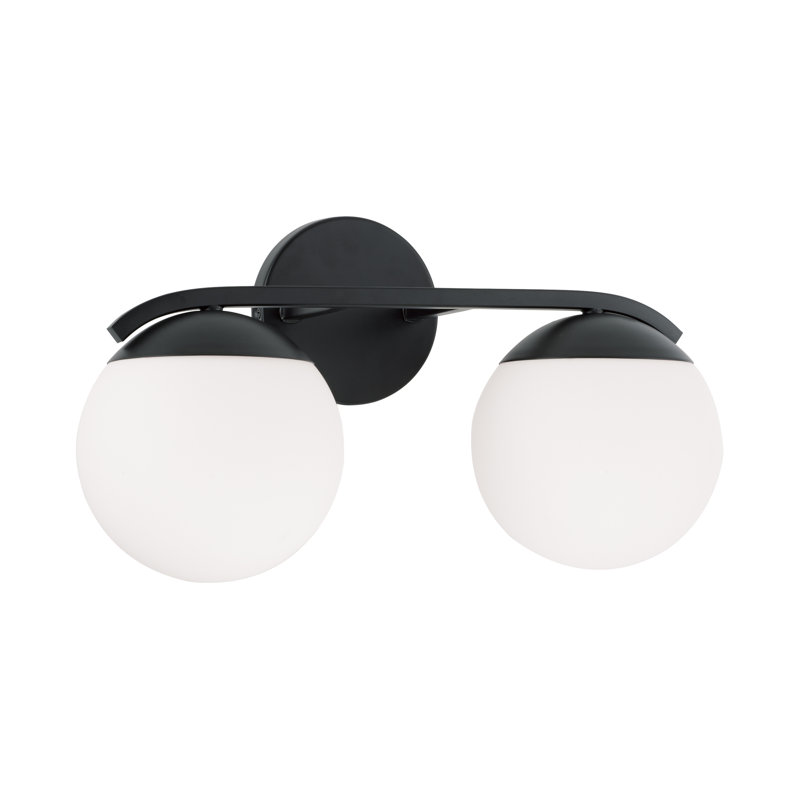 2 - Light Dimmable Vanity Light, Matte Black