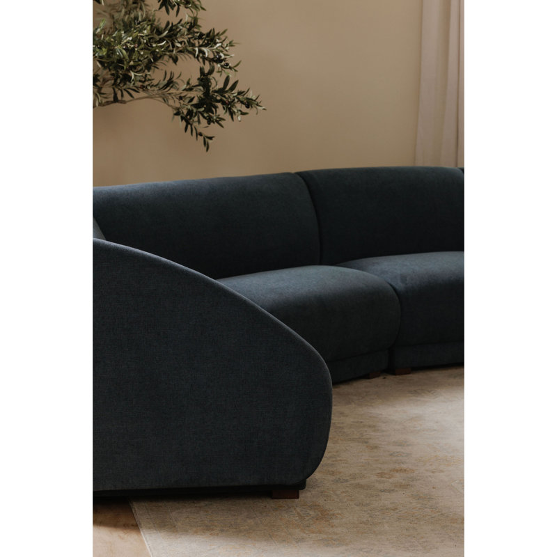 Fraser Slipper Chair Deep Blue, Blue Polyester Blend