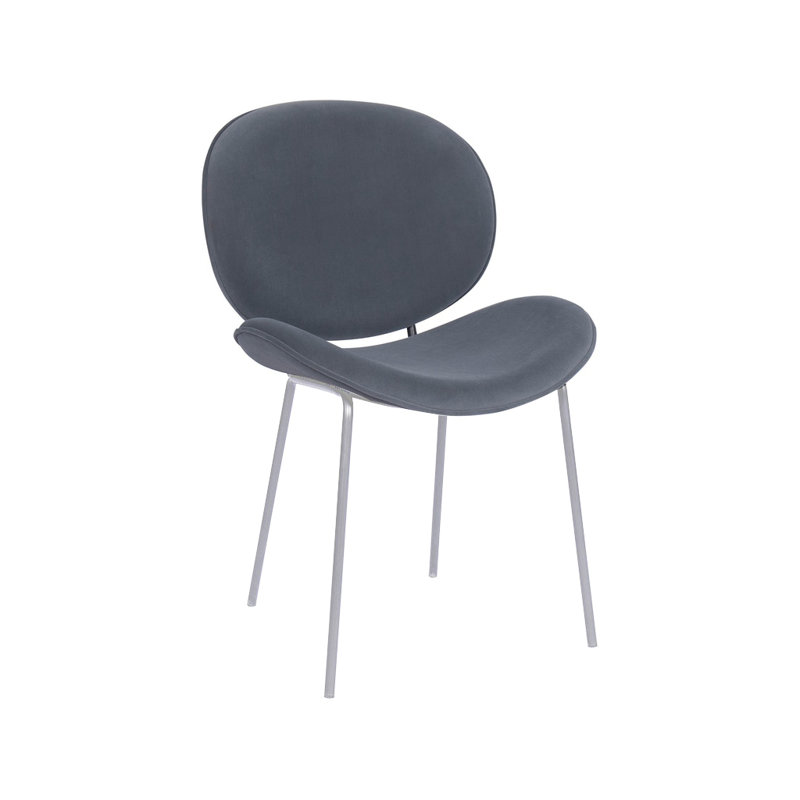 Chaise d'appoint en velours gris Arthurene