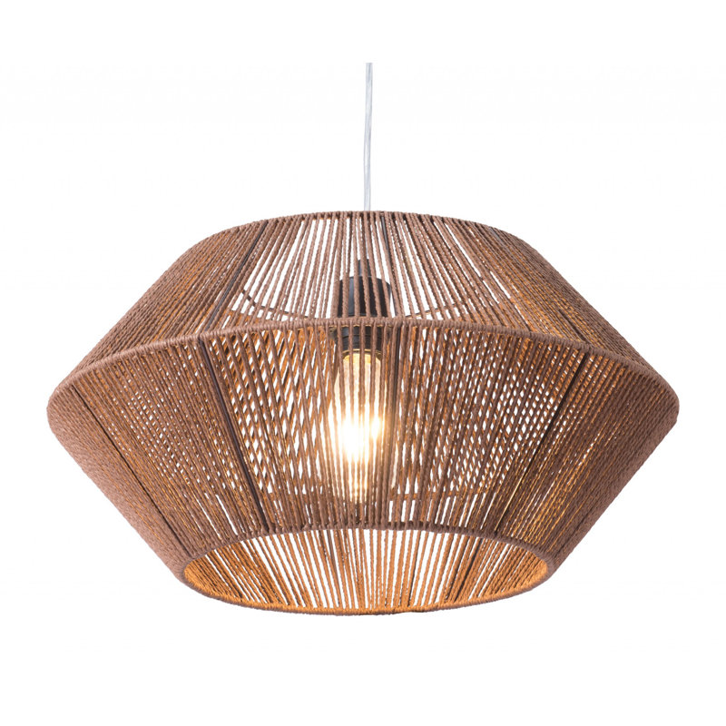 Toole 1 - Light Bohemian,Classic,Craftsman,Modern Farmhouse Pendant, Brown