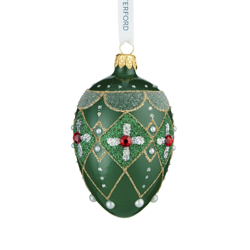 Green & Red Oval Holiday Heirlooms Bauble