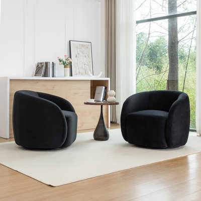 Arrun Velvet Swivel Barrel Chair