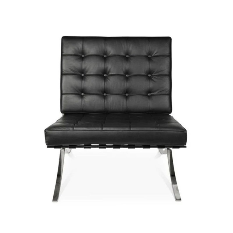  Cruzado Lounge Chair, Black Faux Leather