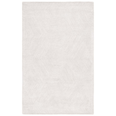 Tapis beige / beige en laine touffeté à la main à motif géométrique Khalees